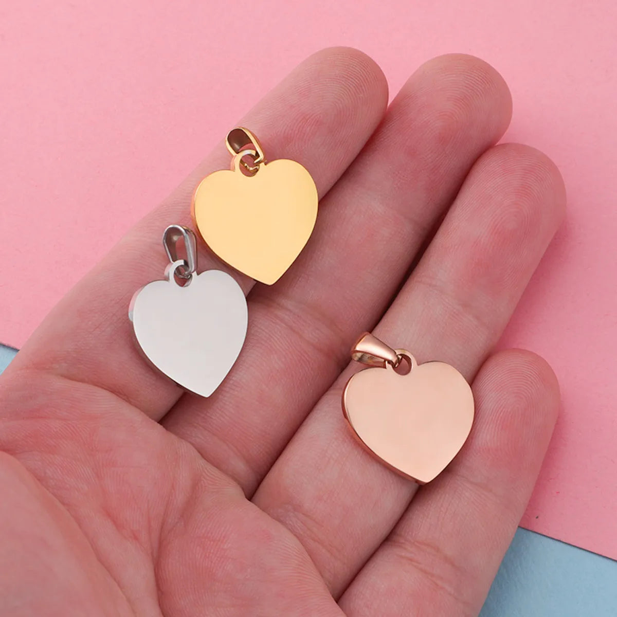 1 Piece Stainless Steel None 18K Gold Plated Rose Gold Plated Heart Shape Pendant