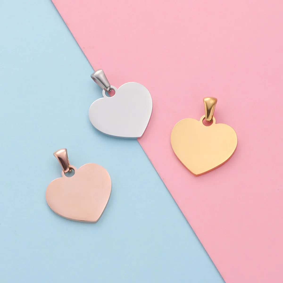 1 Piece Stainless Steel None 18K Gold Plated Rose Gold Plated Heart Shape Pendant