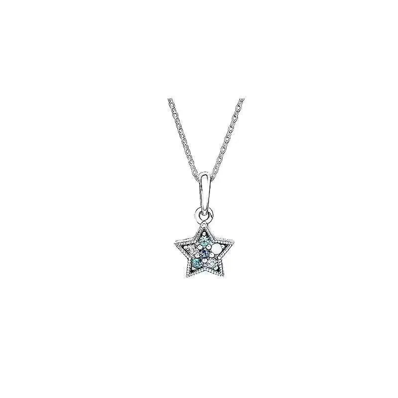 Sterling Silver Round Star Heart Shape Pendant Necklace