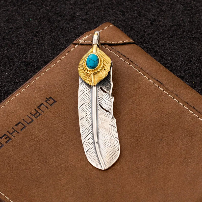 1 Piece Sterling Silver Feather Pendant