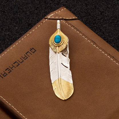 1 Piece Sterling Silver Feather Pendant