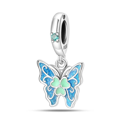 1 Piece Sterling Silver Leaves Dragonfly Butterfly Pendant