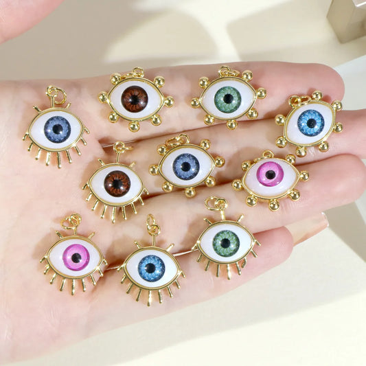 1 Piece Streetwear Eye Copper Plating Inlay Jewelry Accessories