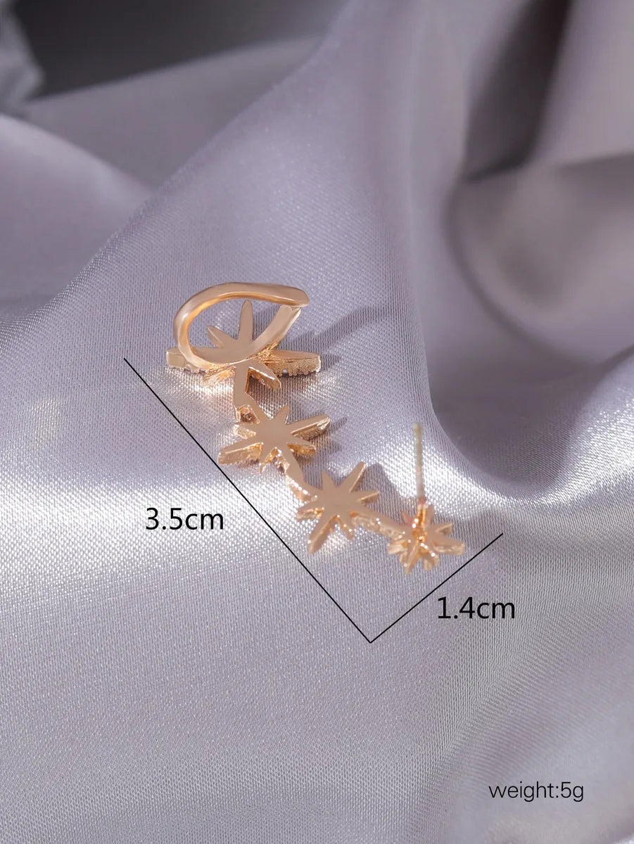 1 Piece Streetwear Star Inlay Copper Zircon Ear Studs