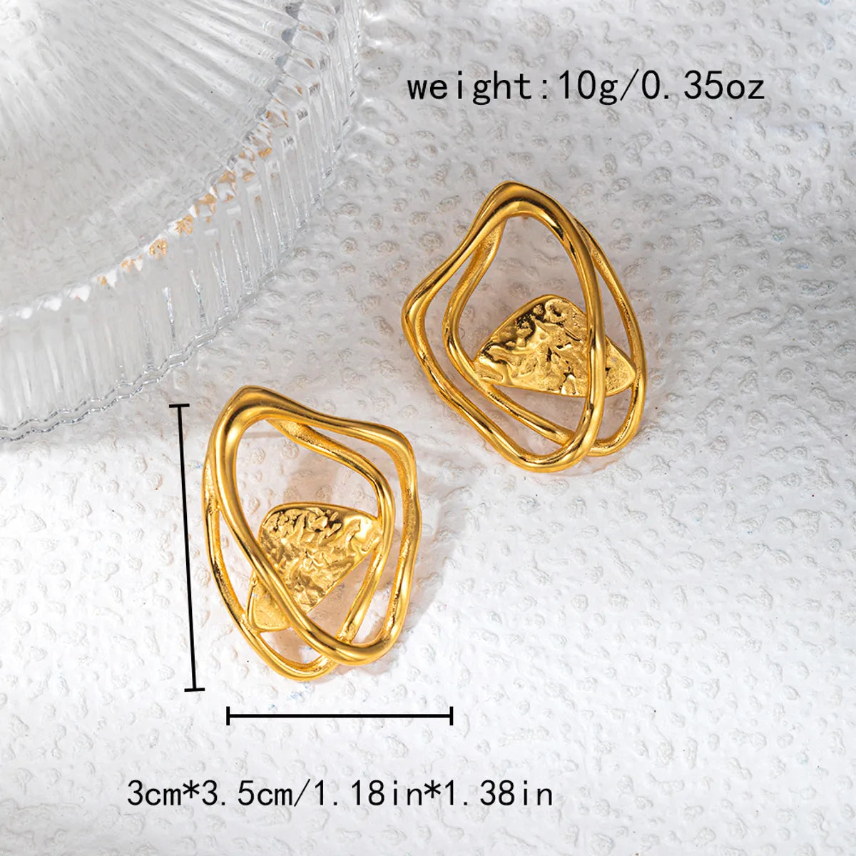 1 Piece Sweet Artistic Round Rhombus Patchwork Plating Hollow Out 304 Stainless Steel 14K Gold Plated Drop Earrings