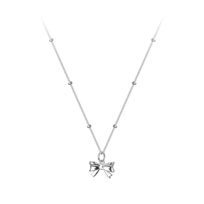 1 Piece Sweet Bow Knot Titanium Steel Plating Pendant Necklace