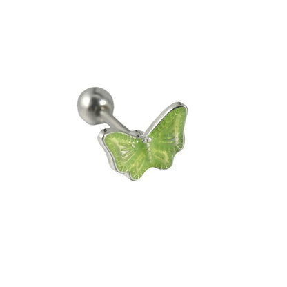 1 Piece Sweet Butterfly Enamel Stainless Steel Plastic 18K Gold Plated Ear Studs