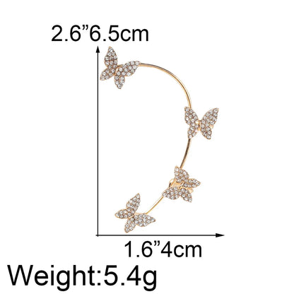 1 Piece Sweet Butterfly Rhinestone Plating Women'S Ear Clips