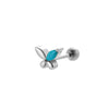 1 Piece Ear Cartilage Rings & Studs Sweet Flower Butterfly 316 Stainless Steel  Copper Plating Inlay Gem Zircon