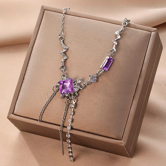 1 Piece Sweet Heart Shape Alloy Inlay Zircon Women's Necklace