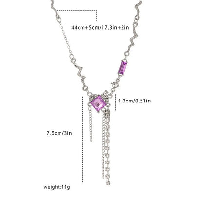 1 Piece Sweet Heart Shape Alloy Inlay Zircon Women's Necklace