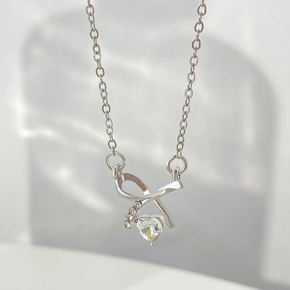 1 Piece Sweet Heart Shape Alloy Plating Artificial Rhinestones Women's Necklace