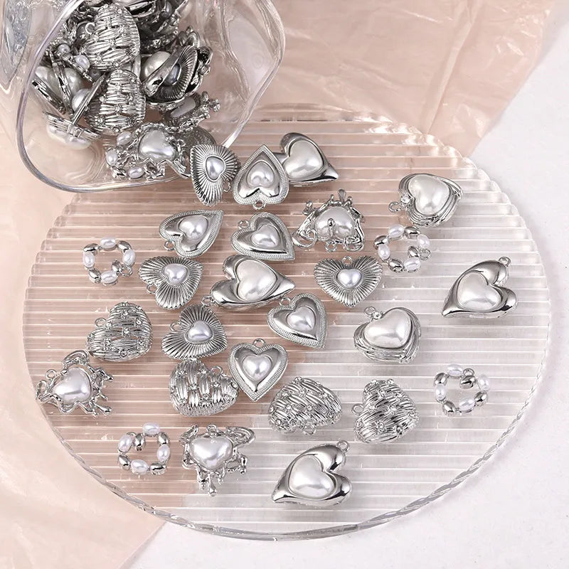 1 Piece Sweet Heart Shape Alloy Plating Inlay Pendant Jewelry Accessories