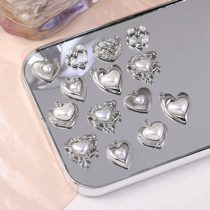 1 Piece Sweet Heart Shape Alloy Plating Inlay Pendant Jewelry Accessories