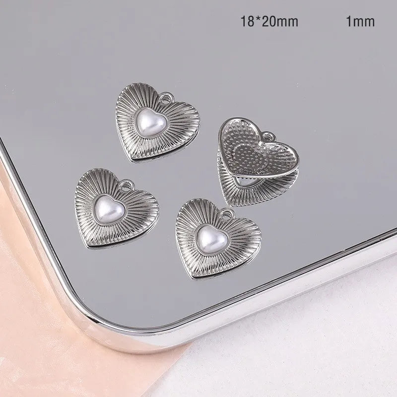 1 Piece Sweet Heart Shape Alloy Plating Inlay Pendant Jewelry Accessories