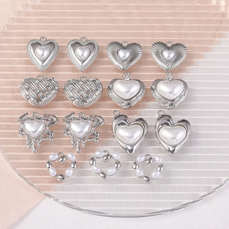 1 Piece Sweet Heart Shape Alloy Plating Inlay Pendant Jewelry Accessories