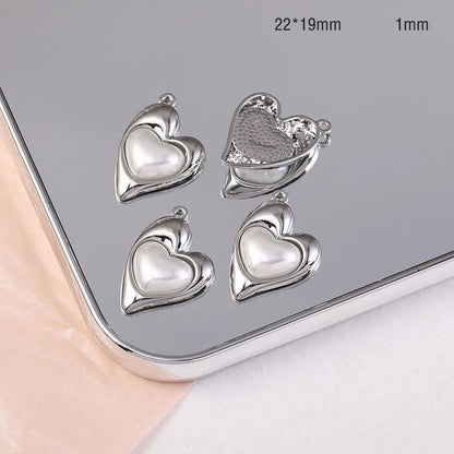 1 Piece Sweet Heart Shape Alloy Plating Inlay Pendant Jewelry Accessories