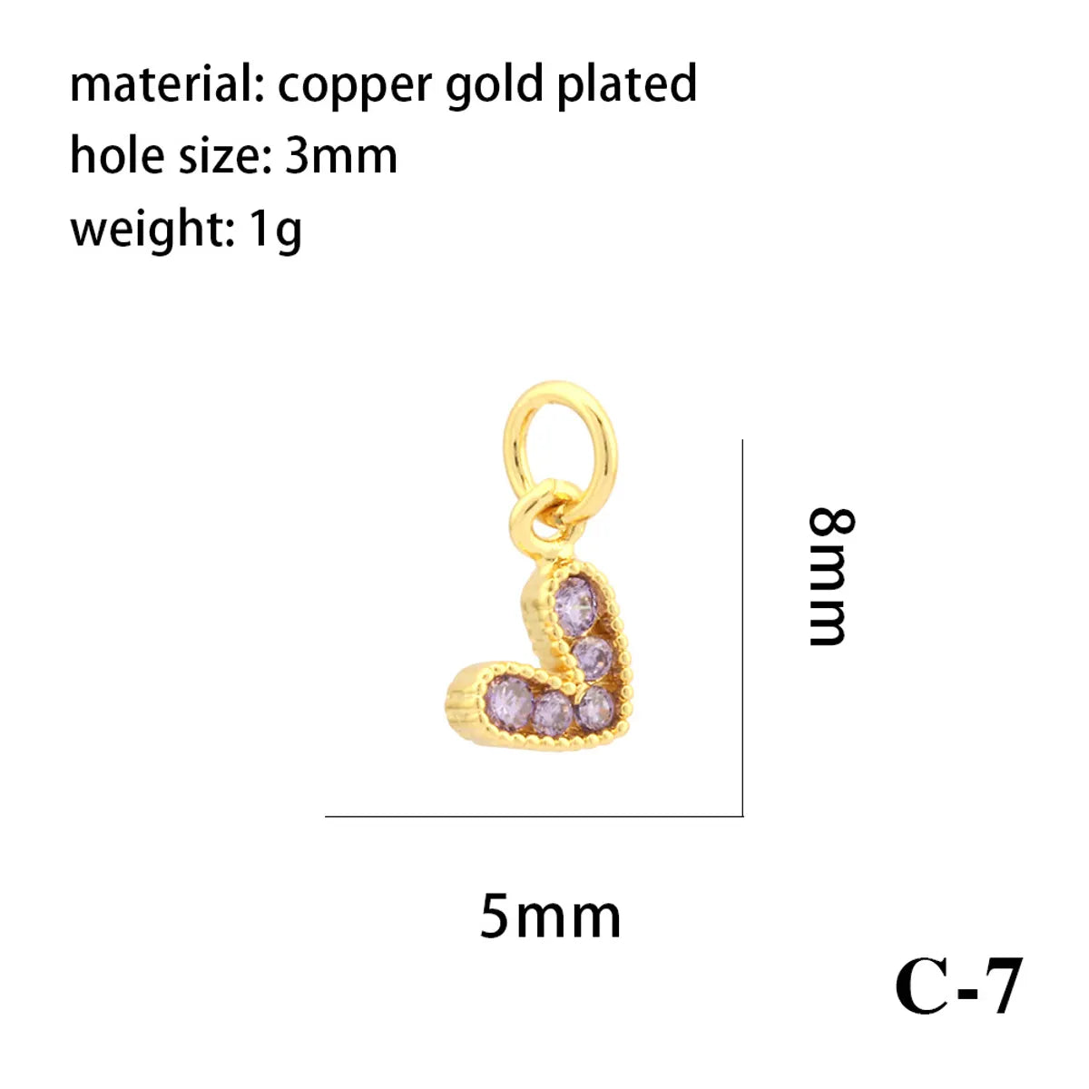 1 Piece Copper Zircon 18K Gold Plated Inlay Polished Pendant