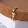 1 Piece Ear Cartilage Rings & Studs Sweet Shiny Geometric Round Heart Shape Copper Plating Inlay Zircon