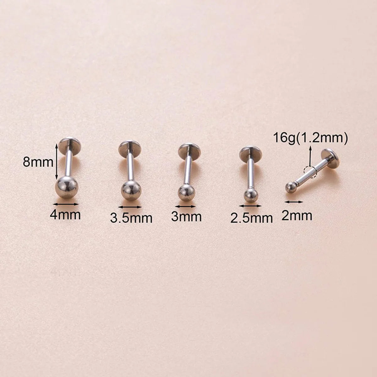 1 Piece Sweet Simple Style Classic Style Geometric Round Plating Stainless Steel 18k Gold Plated Ear Studs