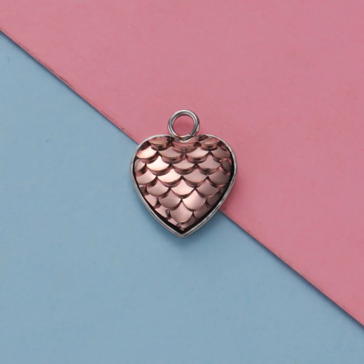 1 Piece Stainless Steel Resin 18K Gold Plated Heart Shape Fish Scales Pendant