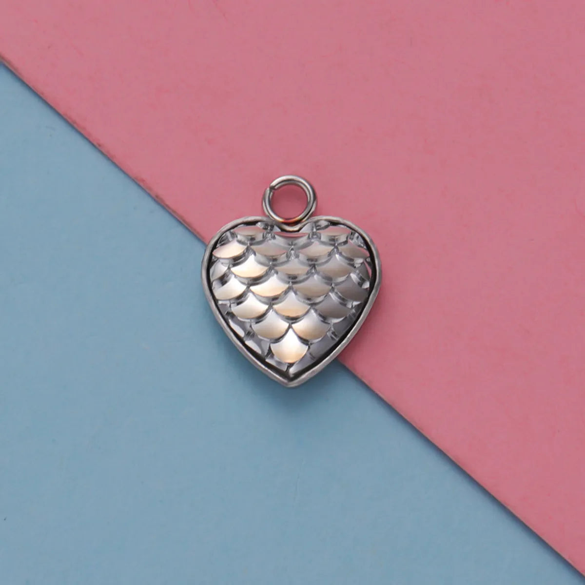 1 Piece Stainless Steel Resin 18K Gold Plated Heart Shape Fish Scales Pendant