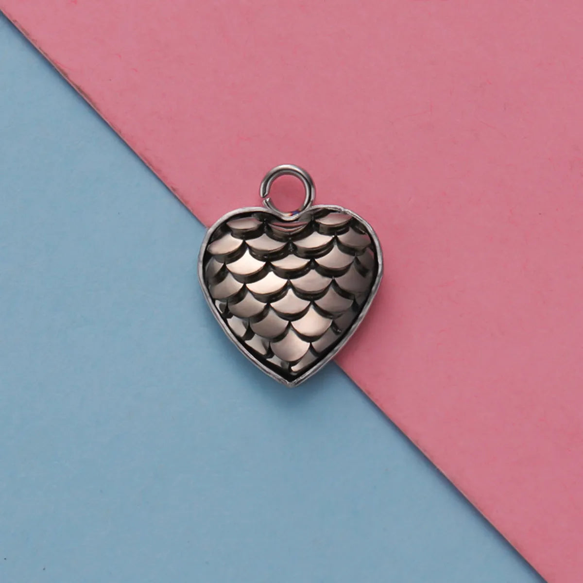 1 Piece Stainless Steel Resin 18K Gold Plated Heart Shape Fish Scales Pendant