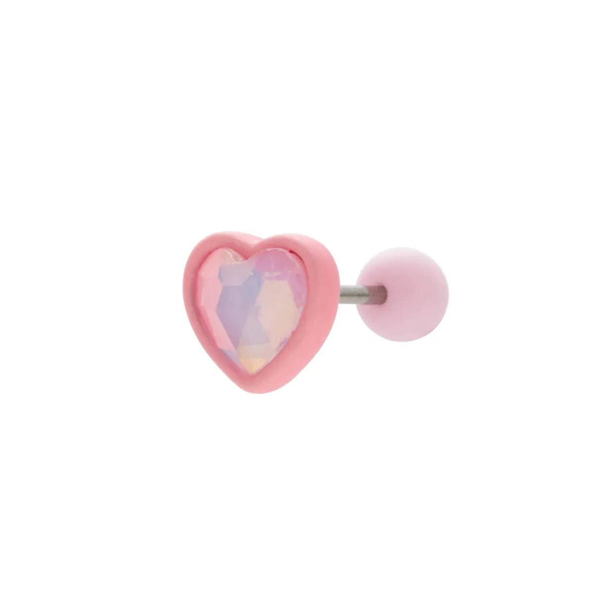 1 Piece Ear Cartilage Rings & Studs Sweet Simple Style Heart Shape 316 Stainless Steel  Copper Plating Inlay Zircon