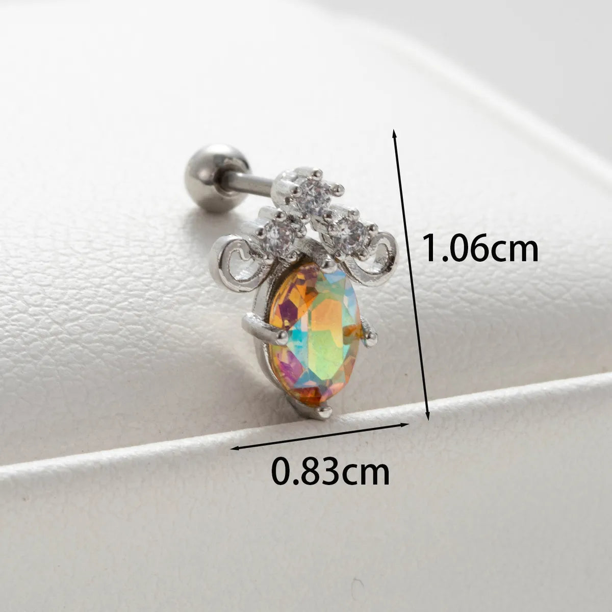 1 Piece Sweet Simple Style House Flower Inlay Copper Zircon Ear Studs Cartilage Earrings