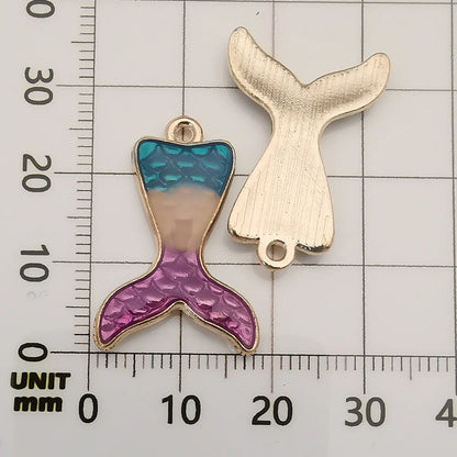 1 Piece Sweet  Shell Fish Tail Alloy Enamel Pendant Jewelry Accessories