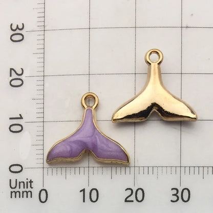 1 Piece Sweet  Shell Fish Tail Alloy Enamel Pendant Jewelry Accessories