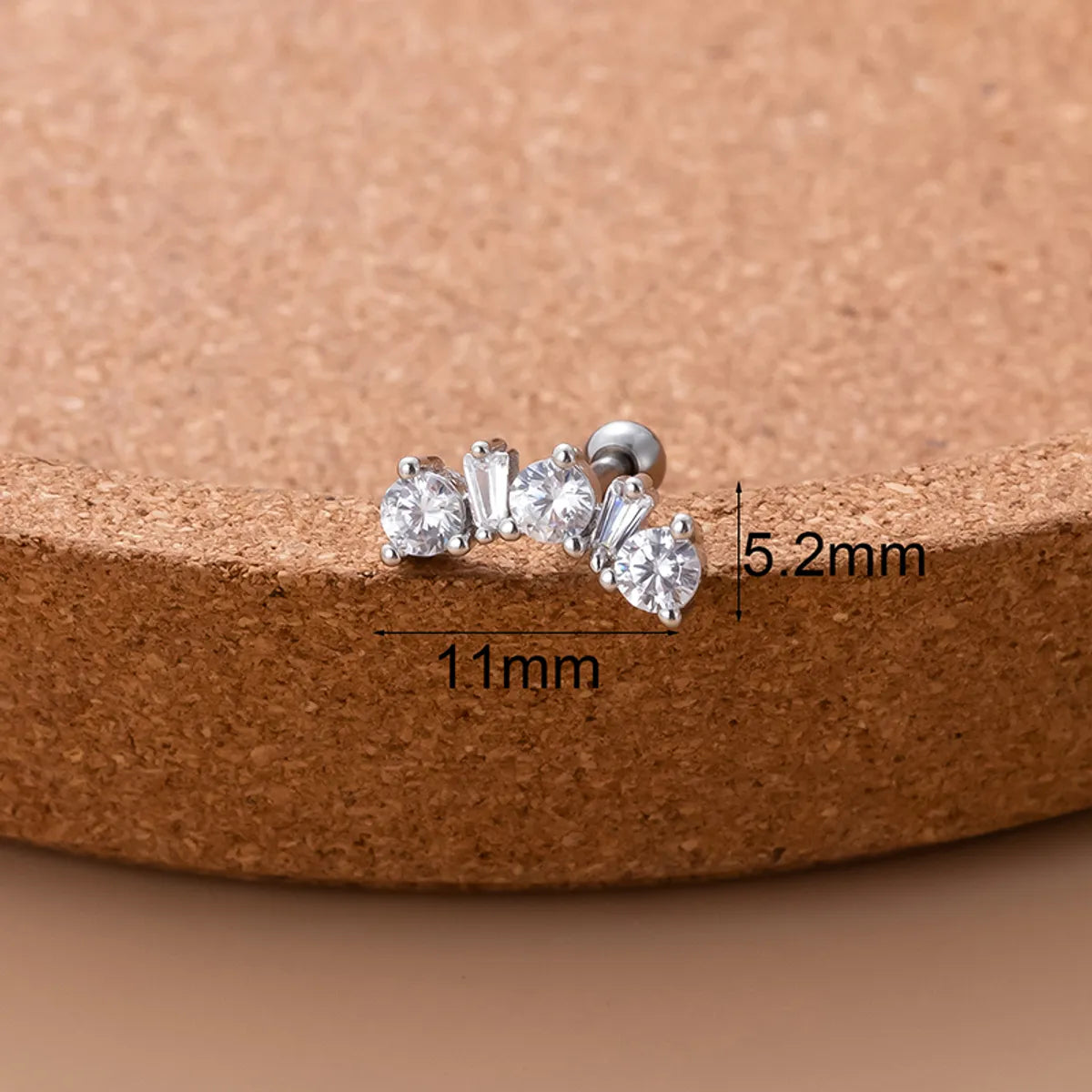 1 Piece Sweet Water Droplets Butterfly Plating Inlay Stainless Steel Zircon 18k Gold Plated Ear Studs