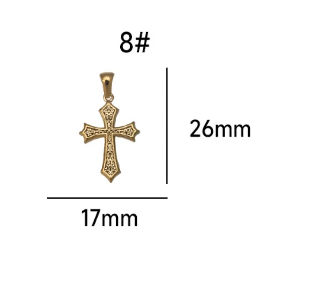 1 Piece Titanium Steel Cross Pendant