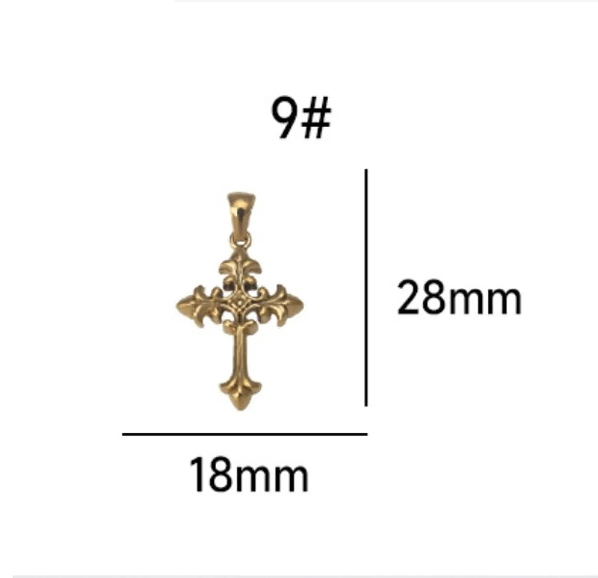 1 Piece Titanium Steel Cross Pendant