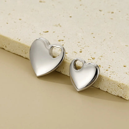 1 Piece Titanium Steel 18K Gold Plated Heart Shape Polished Pendant