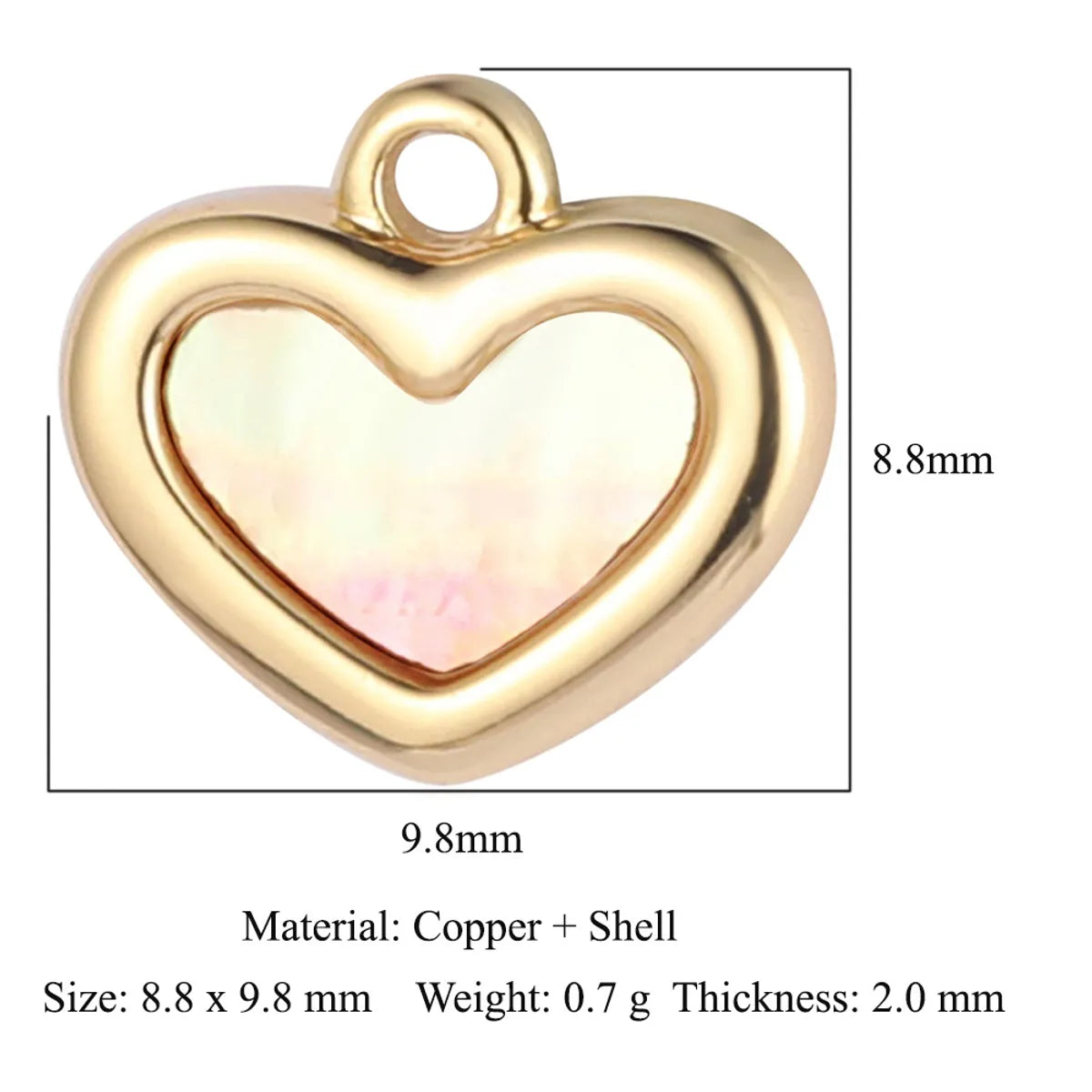 1 Piece Titanium Steel Heart Shape Pendant