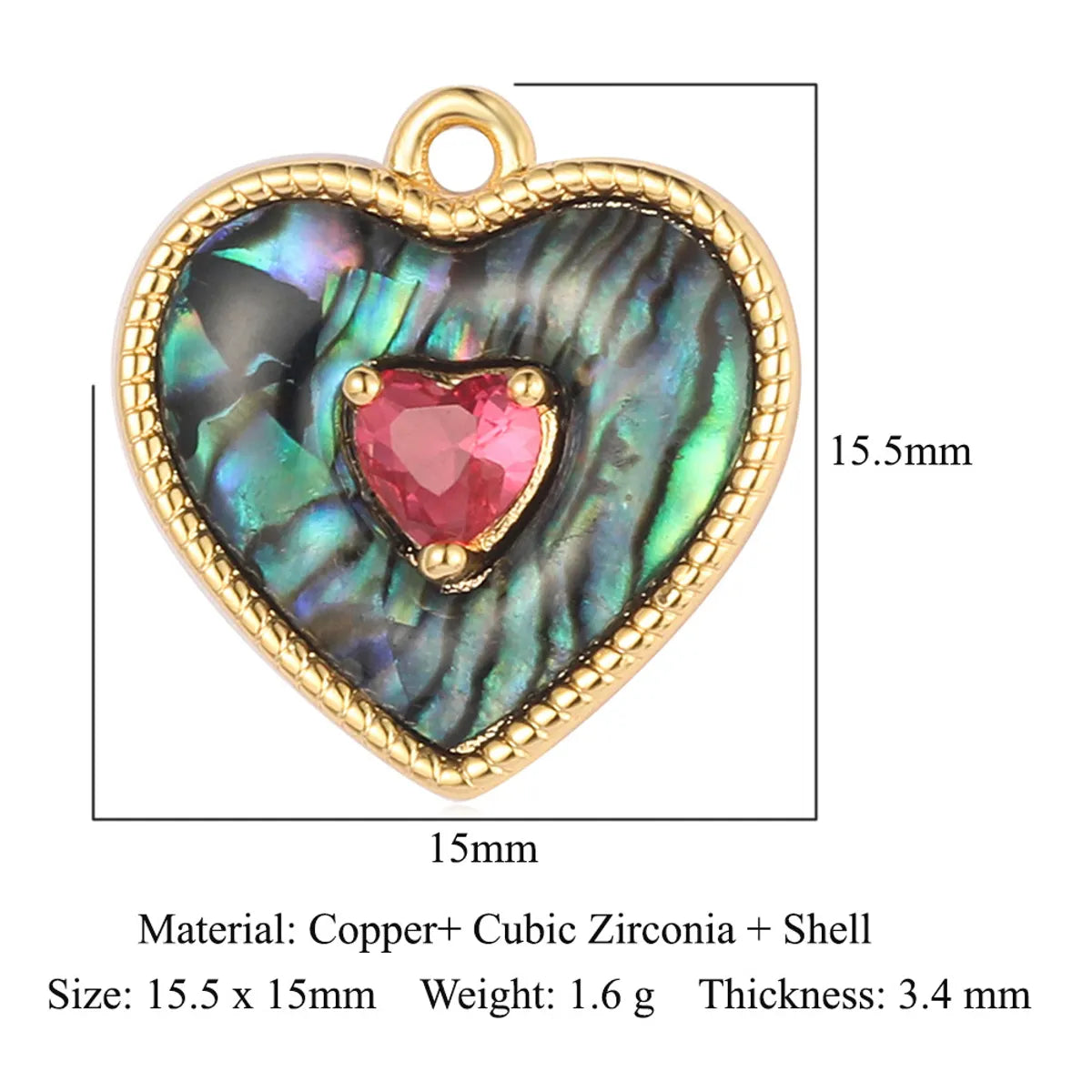 1 Piece Titanium Steel Heart Shape Pendant