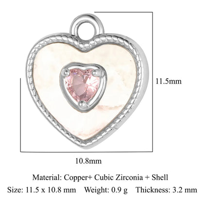 1 Piece Titanium Steel Heart Shape Pendant