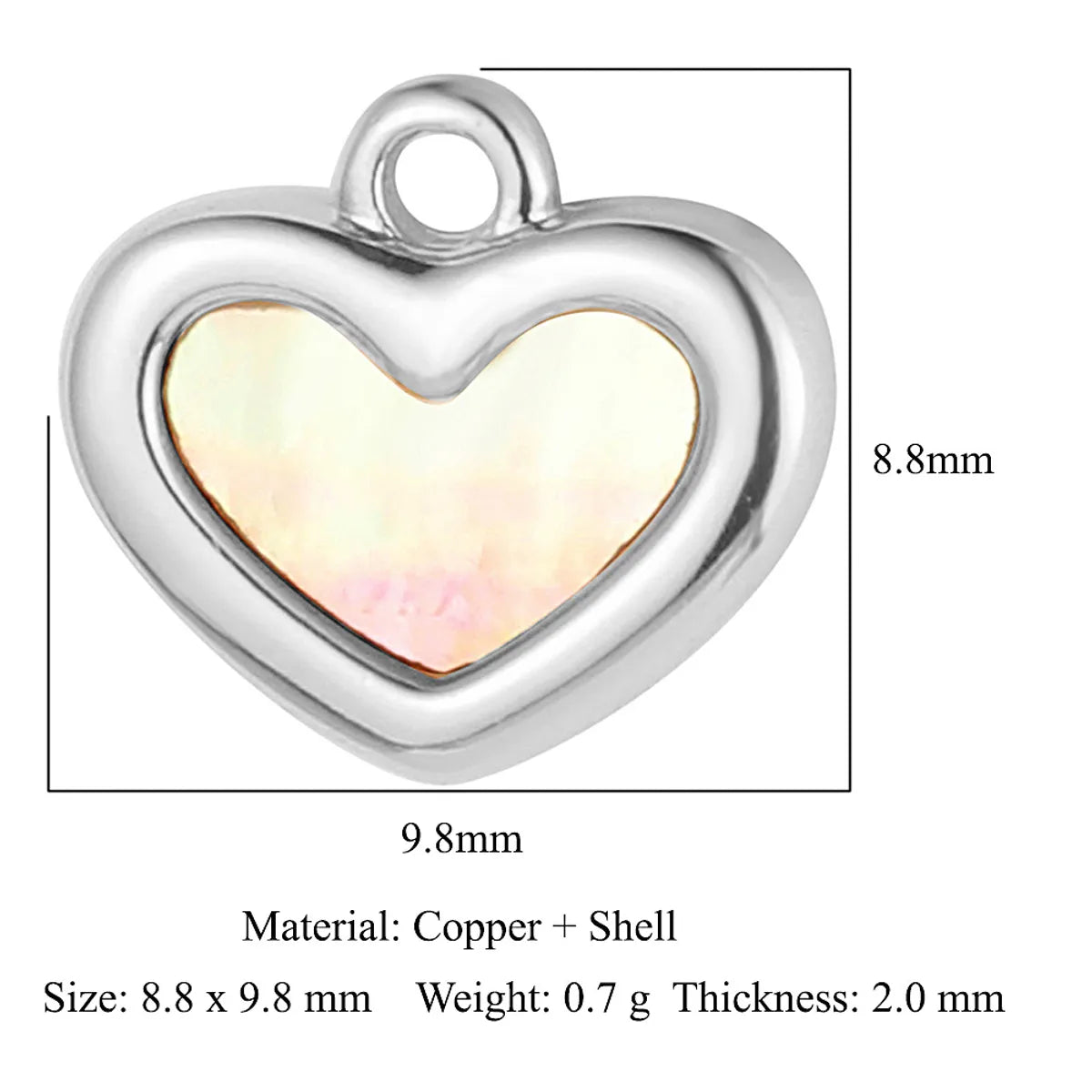 1 Piece Titanium Steel Heart Shape Pendant