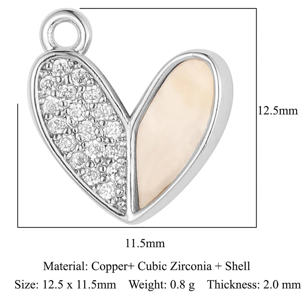 1 Piece Titanium Steel Heart Shape Pendant