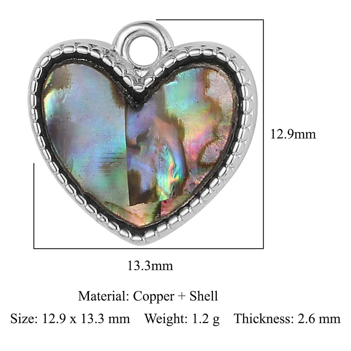 1 Piece Titanium Steel Heart Shape Pendant