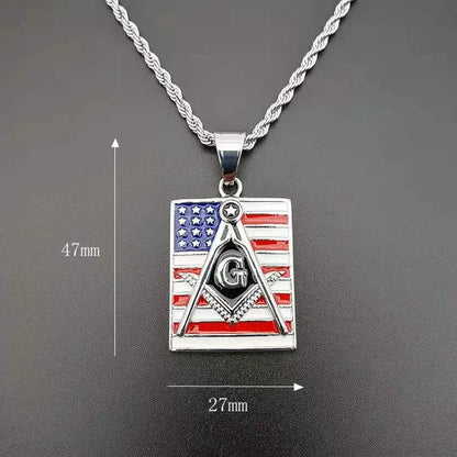 1 Piece Titanium Steel Letter American Flag Pendant