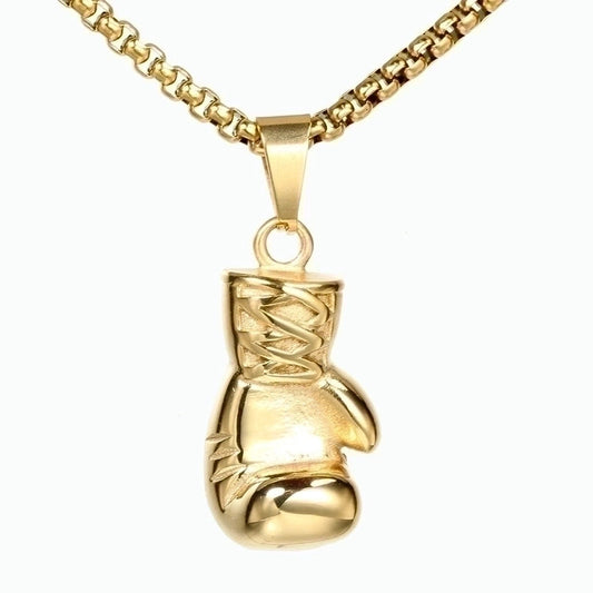 1 Piece Titanium Steel None 18K Gold Plated Rhodium Plated Boxing Gloves Pendant