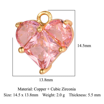 1 Piece Titanium Steel Rhinestones Heart Shape Pendant