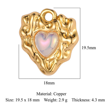 1 Piece Titanium Steel Rhinestones Heart Shape Pendant