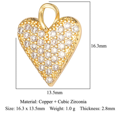 1 Piece Titanium Steel Rhinestones Heart Shape Pendant