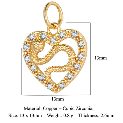 1 Piece Titanium Steel Rhinestones Heart Shape Pendant