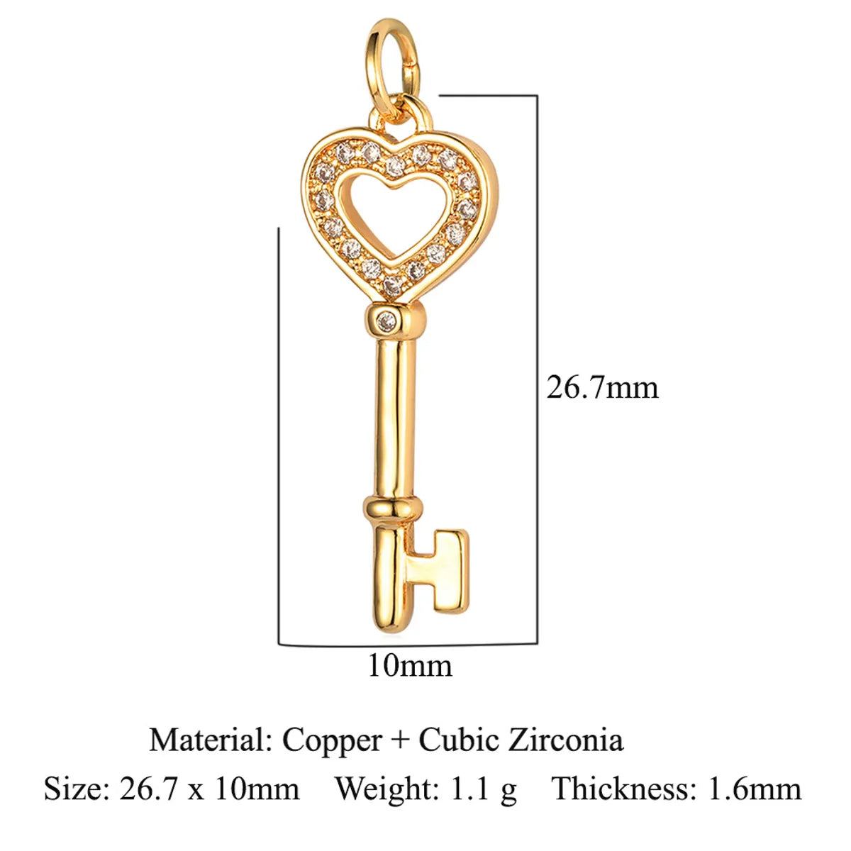 1 Piece Titanium Steel Rhinestones Heart Shape Pendant