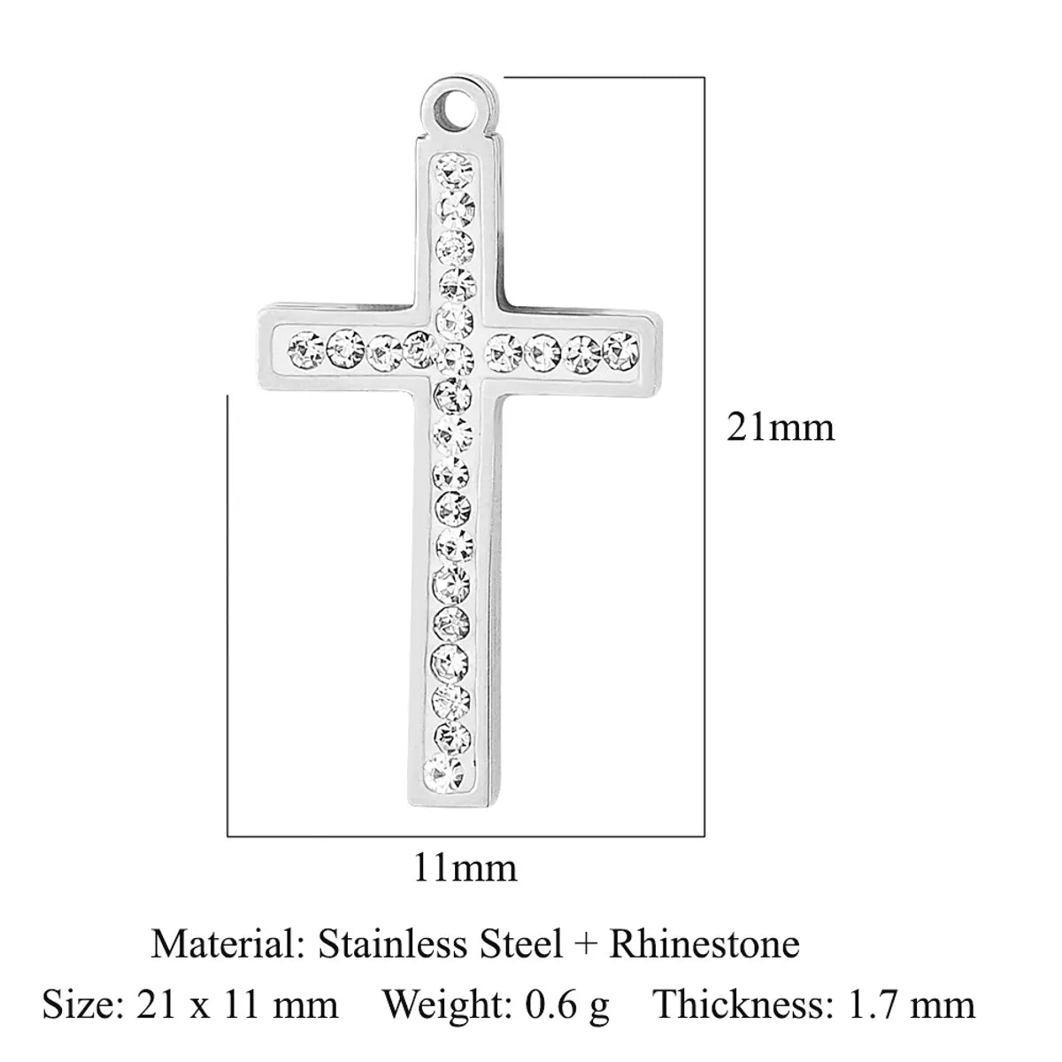 1 Piece Titanium Steel Rhinestones Plating Inlay Pendant