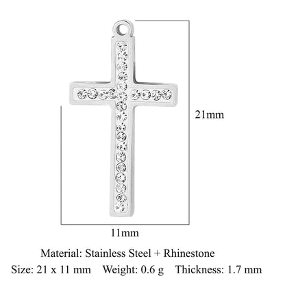 1 Piece Titanium Steel Rhinestones Plating Inlay Pendant